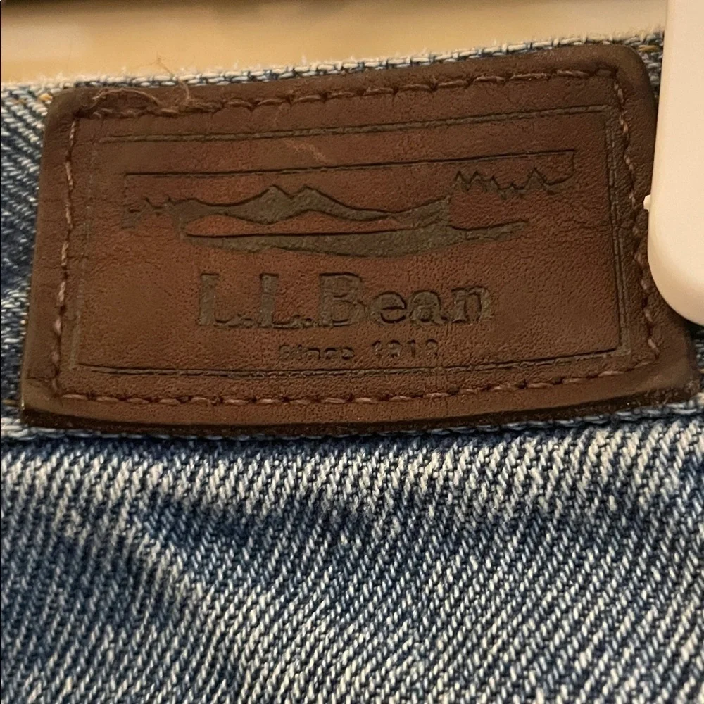 L.L. Bean Men's Relaxed Fit Distressed Flannel Underneath Denim Jeans